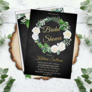 White Roses Eucalyptus Greenery Bridal Shower F