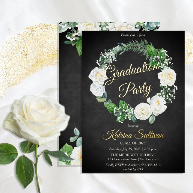 White Roses | Eucalyptus Greenery Graduation Party (Creator Uploaded)