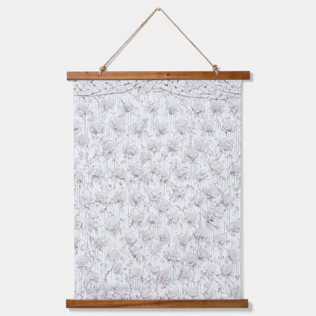 White Roses F Hanging Tapestry (Front)