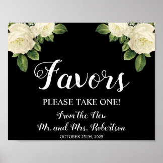 White Roses | Favours Bridal Shower Wedding Sign