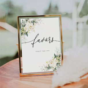 White Roses Favours Sign