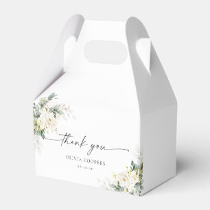 White Roses Floral Baby Shower Favour Box