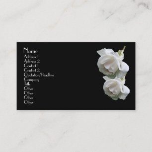 White Roses Floral Business Card