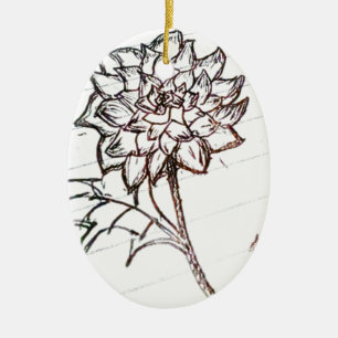 white roses flower ceramic tree decoration