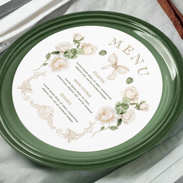White Roses Frame Round Menu (Creator Uploaded)