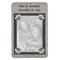 White Roses Frame Wedding Photo Personalised