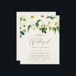 White Roses Green Leaf On a Budget Wedding<br><div class="desc">White Roses Green Leaf On a Budget Wedding Invitation</div>