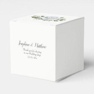 White Roses Greenery Foliage Wedding Favour Box