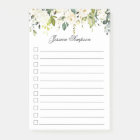 White Roses Greenery Watercolor Floral To-Do List