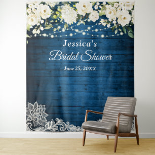 White Roses Greenery Wedding Photo Booth Backdrop Tapestry