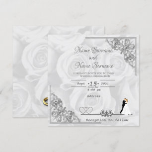 White roses invitation