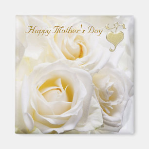 White Roses - Mother's Day Magnet