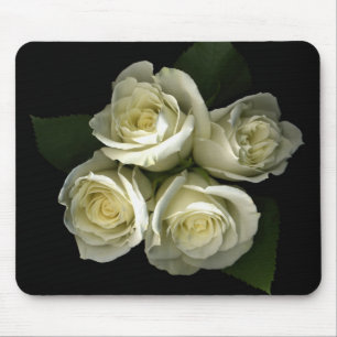 White Roses Mousepad