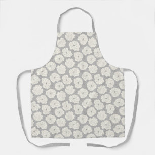 White Roses on Light Grey - seamless pattern. Apron