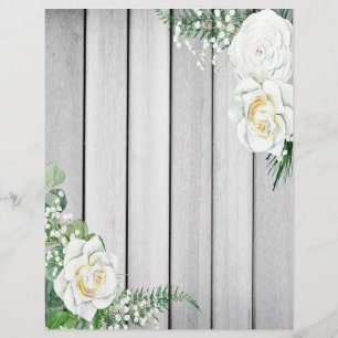 White roses on wood