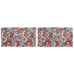 White roses pattern pillowcase