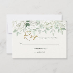 White Roses RSVP Card