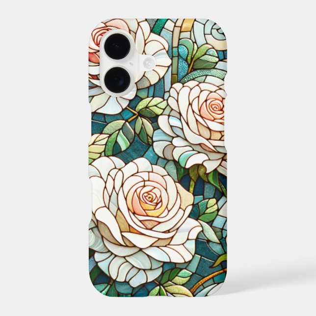 White Roses Stained Glass Mosaic (Back)