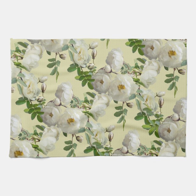 White Roses Tea Towel (Horizontal)