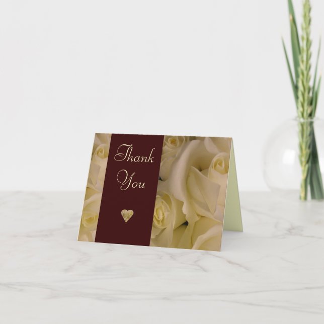 White Roses Thank You Card (Front)