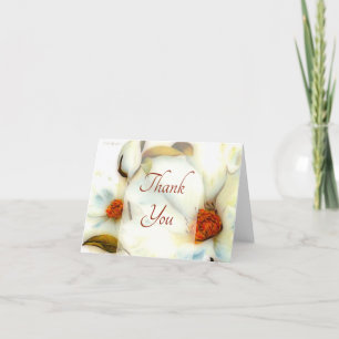 White roses thank you card