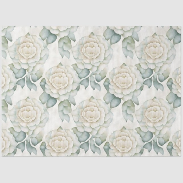 White Roses Tissue Paper (Front)