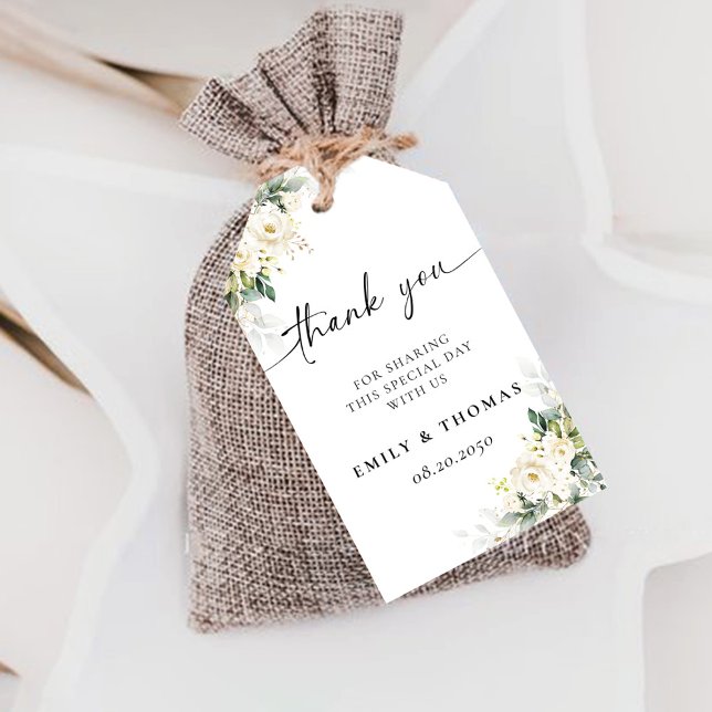 White Roses Wedding Ceremony Gift Tag (Creator Uploaded)