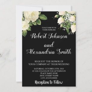 White Roses   Wedding Invitation