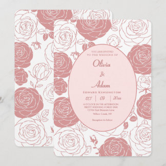 White Roses Wedding Invitation