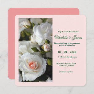 White Roses Wedding Invitation