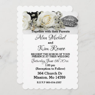 White Roses Wedding Invitation