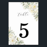 White Roses Wedding Table Number Sign<br><div class="desc">White Roses Wedding Table Number Sign</div>