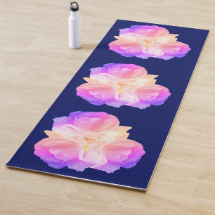 White Roses With Raindrops Art Bouquet  Yoga Mat