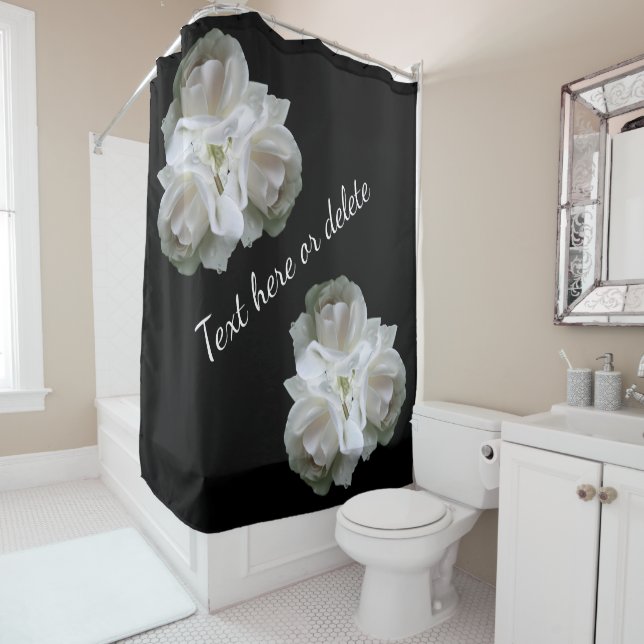 White Roses With Raindrops Bouquet          Shower Curtain (In Situ)