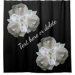 White Roses With Raindrops Bouquet          Shower Curtain