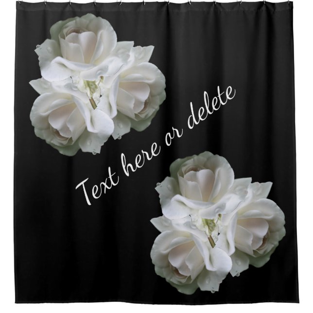 White Roses With Raindrops Bouquet          Shower Curtain (Front)