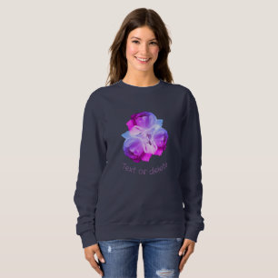 White Roses With Raindrops Tinted Personalised Sweatshirt