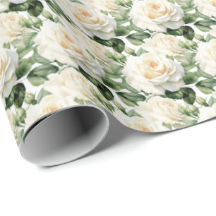 White Roses  Wrapping Paper