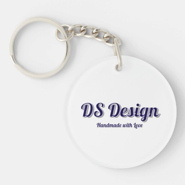 White Round Keychain (Front)
