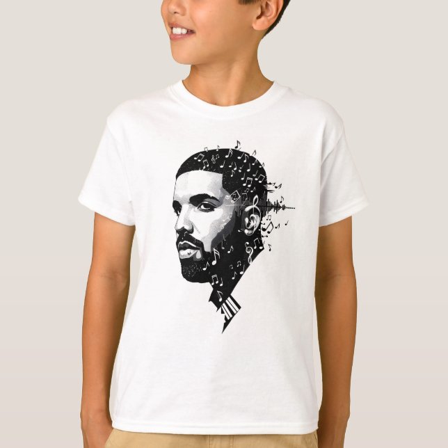 White Round Neck Drake Fan T-Shirt – Canadian Sing (Front)