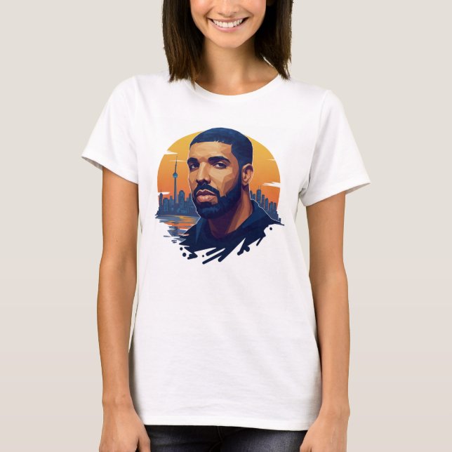 White Round Neck Drake Fan T-Shirt – Canadian Sing (Front)