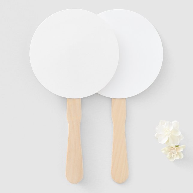 White Round Program Hand Fan (Front and Back)