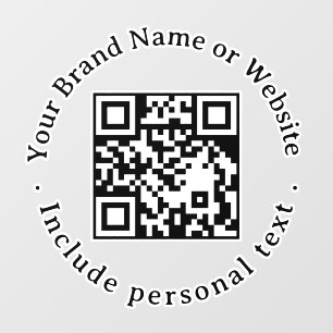 White Round QR Code Business Window Cling