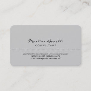White Rounded Corner Light Grey Business Card