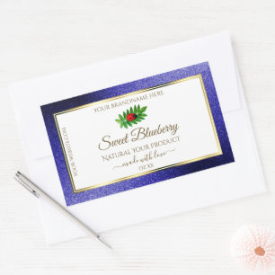White Royal Blue Glitter Product Labels Ladybug