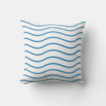 White & Royal Pastel Blue Wavy Lines Design