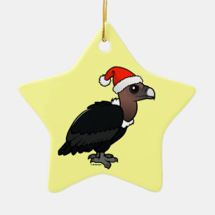 White-rumped Vulture Santa Ceramic Tree Decoration