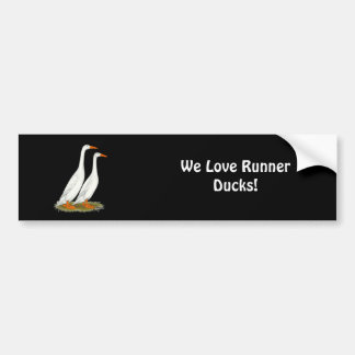 White Runner Ducks Bumper Sticker