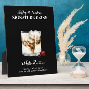 White Russian Drink • PERSONALIZED Signature Drink Plaque