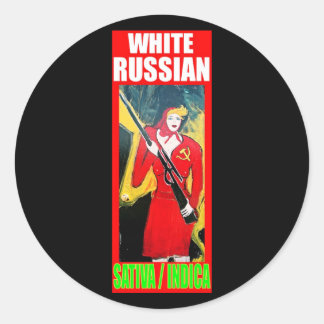 WHITE RUSSIAN SATIVA INDICA CLASSIC ROUND STICKER